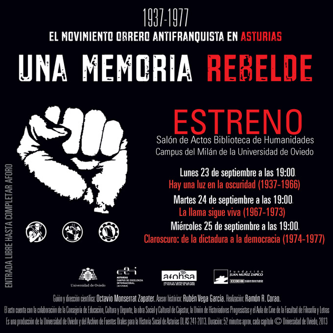 1937-1977. El movimiento obrero antifranquista en Asturias. UNA MEMORIA REBELDE