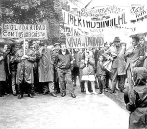 Manifestación celebrada en Bruselas en apoyo de los mineros asturianos en huelga. [Foto: Fundación Juan Muñiz Zapico]